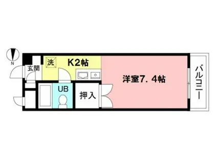 モリノセザンヌII(1K/1階)の間取り写真