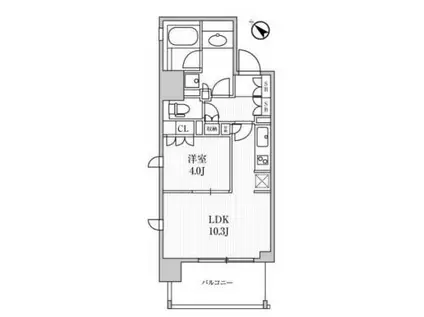 ディームス日本橋水天宮(1LDK/6階)の間取り写真