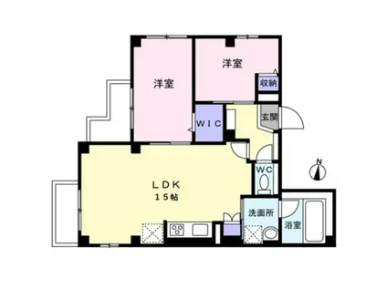 GRAND VIEUNO(2LDK/2階)の間取り写真