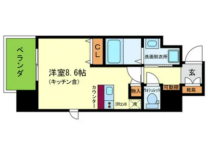 ONLYONE川西小花(ワンルーム/5階)の間取り写真