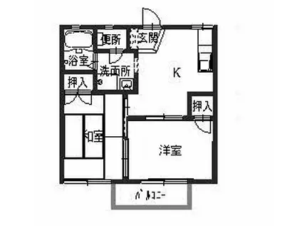 ハイツシャローム(2K/2階)の間取り写真