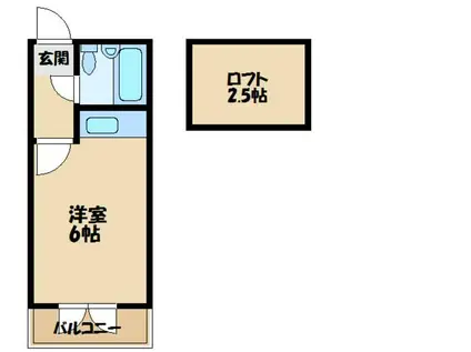 エンクルらんど坂(ワンルーム/2階)の間取り写真