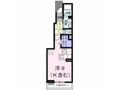 プリートアロッジオ ウーノ(ワンルーム/1階)の間取り写真
