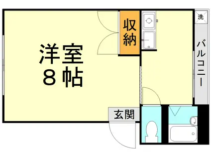 ユニテック東海大前II(ワンルーム/2階)の間取り写真