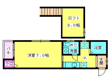 コンフォルト(1SK/1階)の間取り写真