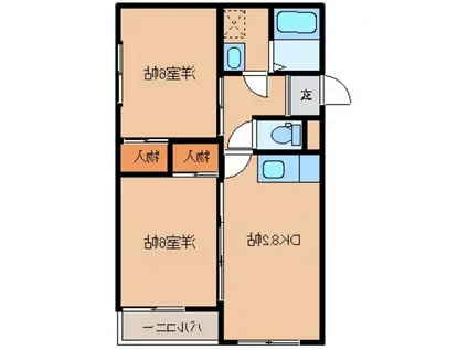 フジハイツ(2LDK/2階)の間取り写真