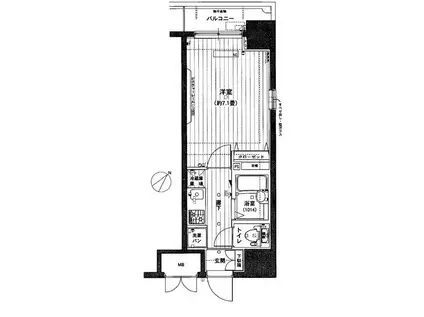 アフェクシオン日本橋人形町(1K/8階)の間取り写真