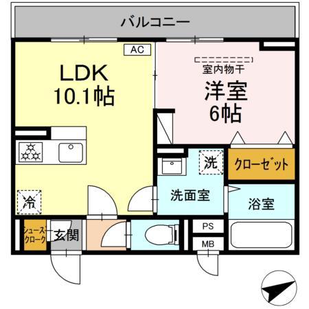 CHATEAU AVENIR 調布(1LDK/3階)の間取り写真