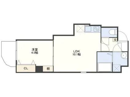 SIMEON曙町(1LDK/3階)の間取り写真