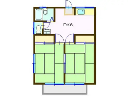 第七グリーンコーポ(2DK/2階)の間取り写真
