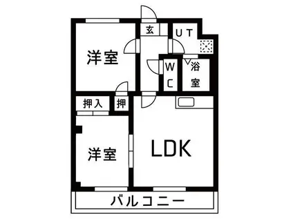 マイル・ストーン(2LDK/2階)の間取り写真