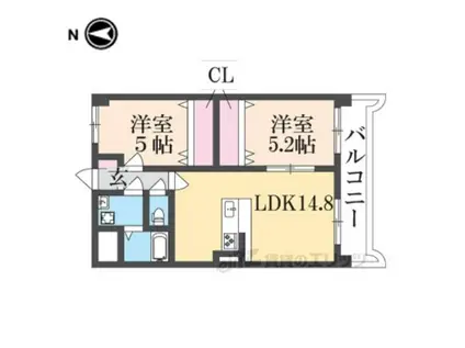 ユーミー八木3(2LDK/3階)の間取り写真