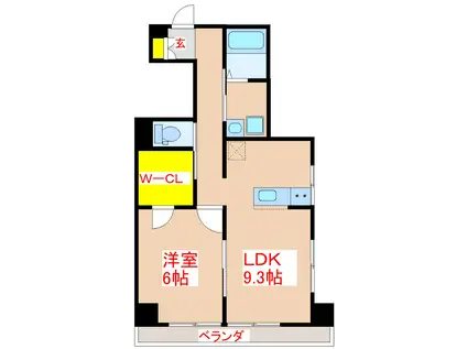 松山マンション(1LDK/2階)の間取り写真