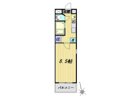 クレスト覚王山(1K/6階)の間取り写真