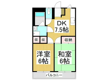 メゾンサンシティ(2DK/3階)の間取り写真