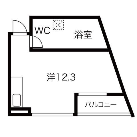 BAUWERK(ワンルーム/2階)の間取り写真