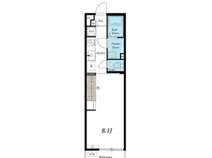 リブリ・クインスヴェール(1K/3階)の間取り写真