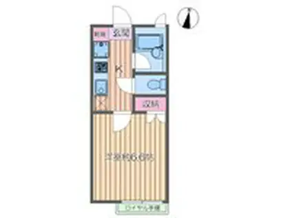 パルクステューディオステラ(1K/1階)の間取り写真