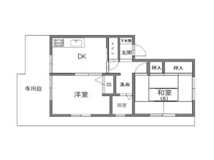 ヒルサイド御影(2DK/1階)の間取り写真