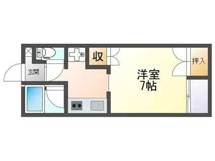 サンシャイン白江(1K/2階)の間取り写真