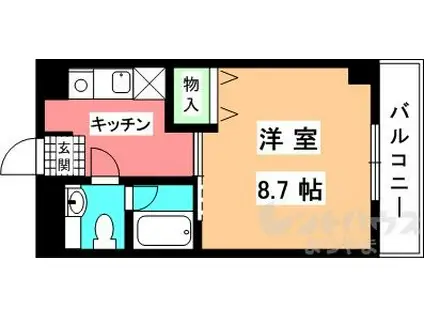 シャルマン道後(1K/7階)の間取り写真