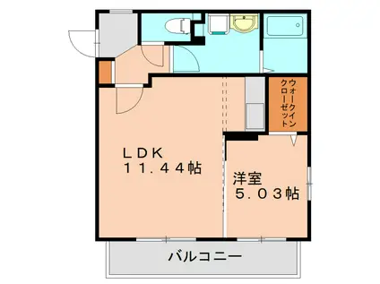 HIRAMEKISO(1LDK/3階)の間取り写真