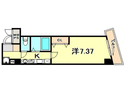 アネスト神戸西元町(1K/6階)の間取り写真