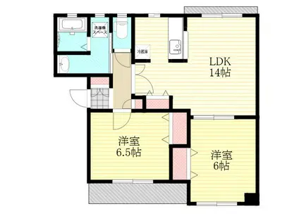 アルプル・リヴェール(2LDK/3階)の間取り写真