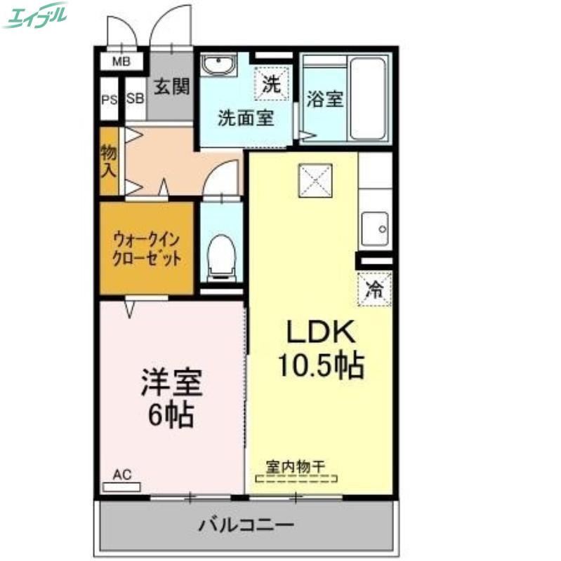 エスポワール青江(1LDK/1階)の間取り写真