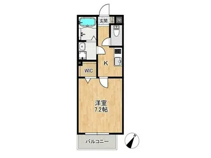 ALEGRIA姫路東(1K/1階)の間取り写真