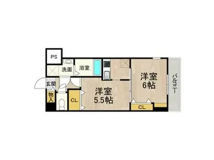 センターポイント吉志部(1LDK/3階)の間取り写真