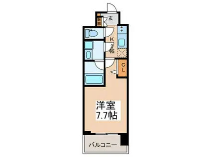 スプランディッド難波III(1K/12階)の間取り写真