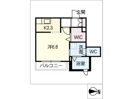 シャーメゾン21(1K/1階)の間取り写真