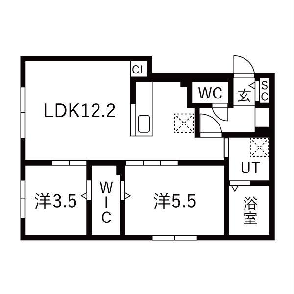 ONE-SOEN(2LDK/4階)の間取り写真