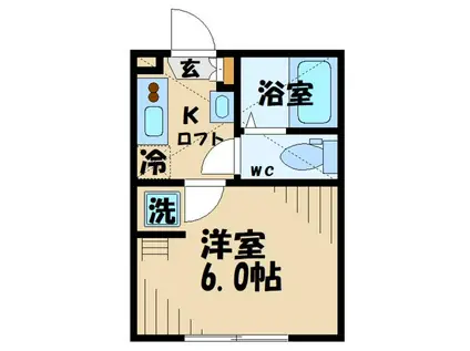 アザーレ・パッシオ府中本町A(1K/1階)の間取り写真