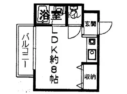 ヴィラージュ久宝園(ワンルーム/3階)の間取り写真