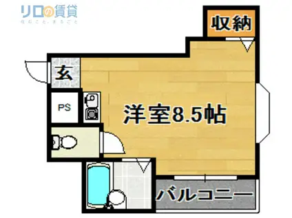 オークヒルズ(ワンルーム/2階)の間取り写真