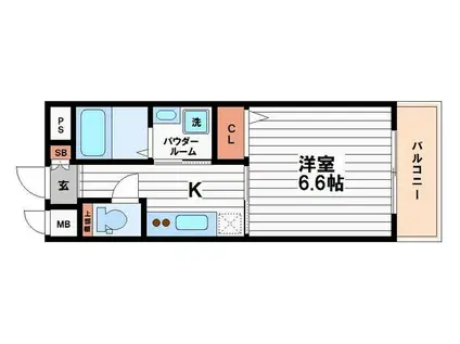 ロジュマン農人橋(1K/3階)の間取り写真