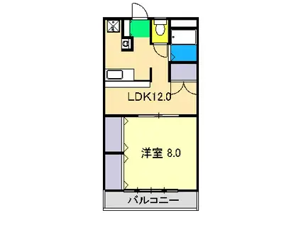 フィール岡豊II(1LDK/2階)の間取り写真