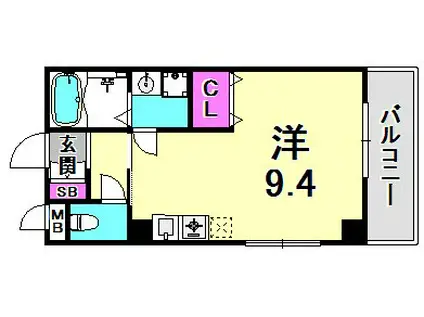 PISTA中山手通(ワンルーム/4階)の間取り写真