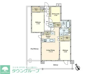 エクセレントシティ船堀V(2SLDK/5階)の間取り写真