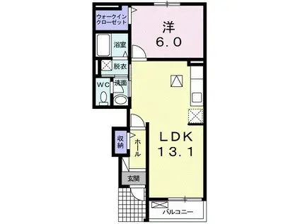 アルテミスおじま(1LDK/1階)の間取り写真