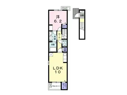 FRAISE COCO I(1LDK/2階)の間取り写真