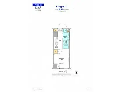 プラウドフラット本所吾妻橋(1K/4階)の間取り写真