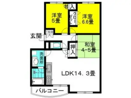 テラーサ希(3LDK/3階)の間取り写真