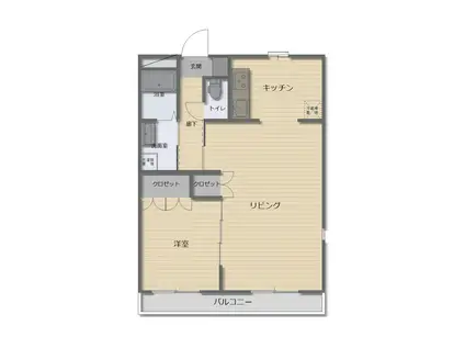 グリーンガーデン(2DK/2階)の間取り写真