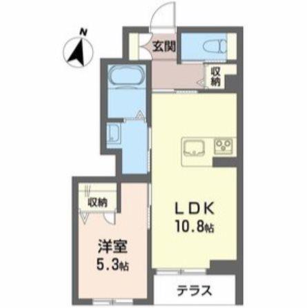 ユキ・クレール(1LDK/1階)の間取り写真