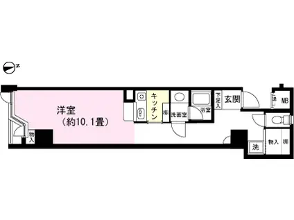 ダイアパレス富士忍野B棟(ワンルーム/2階)の間取り写真