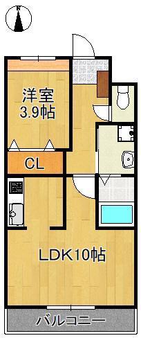 サニーヒルズTATEYASHIKI(1LDK/1階)の間取り写真