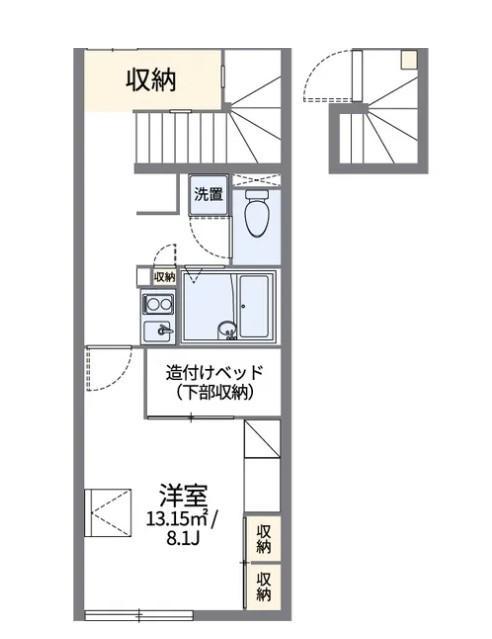 レオパレスサルウェイ三条(1K/2階)の間取り写真